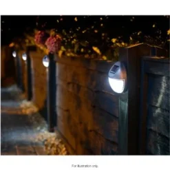 Solar Powered Fence Light - Bronze -B&M Garden Shop 286942 solar fence lights 2 1