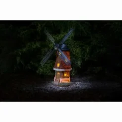 B&M Solar Powered Light & Motion Windmill -B&M Garden Shop 307136 solar powered light up windmill brick