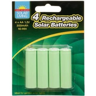B&M Rechargeable Solar Batteries 4pk -B&M Garden Shop 318944 4 rechargeable solar batteries1