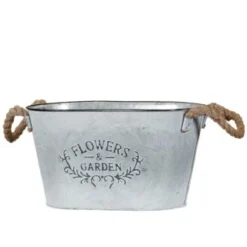 B&M Galvanised Oval Planter