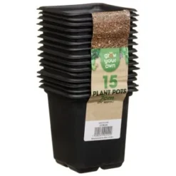 B&M Black Plant Pots 15pk -B&M Garden Shop 319024 grow your own 15 plant pots 7cm1