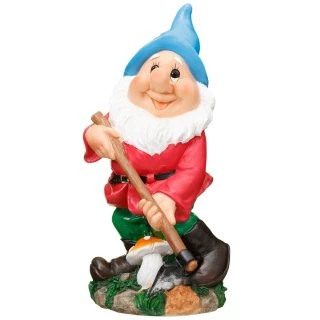 B&M Garden Gnome With Hoe 1 B&M Garden Gnome With Hoe