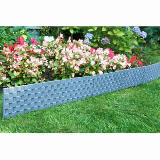 Rattan Effect Border Fence 4pk - Grey 1 Rattan Effect Border Fence 4pk - Grey