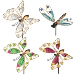 B&M Glitter Stake - Green Butterfly 6 B&M Glitter Stake - Green Butterfly -B&M Garden Shop 353659 glitter stakes main 2