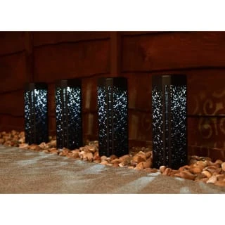 Solar Powered Bali Design Post Light 4pk -B&M Garden Shop 366409 4pk bali design post lights