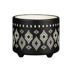 B&M Urban Eden Embossed Footed Planters 3pk - Black -B&M Garden Shop 366531 3pk urban eden plant pot on tripod stand black 4