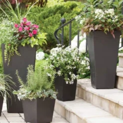 B&M Sonata Planter 33cm - Pewter -B&M Garden Shop 377687 377689 377691 377694 377698 377702 sonata planter slate pewter 33cm 50cm 70cm 3 3