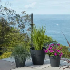 B&M Soho Pot Planter - Charcoal 28cm -B&M Garden Shop 378389 385058 381595 soho planter charcoal 38cm 28cm 17cm 2 1