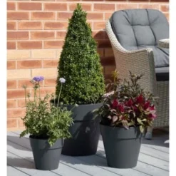 B&M Soho Pot Planter - Charcoal 28cm -B&M Garden Shop 378389 385058 381595 soho planter charcoal 38cm 28cm 17cm 4 1