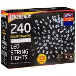 Eveready Solar Powered LED String Lights 240pk - Cool White 9 Eveready Solar Powered LED String Lights 240pk - Cool White -B&M Garden Shop 379219 eveready 240 soloar powered led string lights