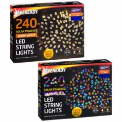 Eveready Solar Powered LED String Lights 240pk - Warm White -B&M Garden Shop 379220 379223 240pk eveready led string lights main 1