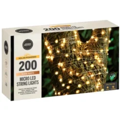 Solar Powered Micro LED Lights 200pk - Warm White -B&M Garden Shop 379225 200 solar powered micro led string lights warm white 21