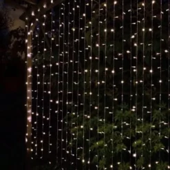 Solar Powered LED Curtain 180cm - 266 Cool White Lights