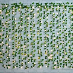 Solar Powered Artificial Ivy Leaf Curtain 150cm