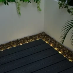 Solar Powered 10m Micro LED Rope Light - Warm White -B&M Garden Shop 379267 10m tube string light 100 warm white leds 3