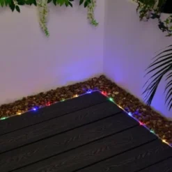 Solar Powered 10m Micro LED Rope Light - Multicolour -B&M Garden Shop 379269 10m tube string light 100 multi colour leds 3
