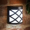 Solar Powered Kensington Wall Lights - Black 4pk