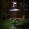 4-in-1 Bird Bath With Planter & Solar Light - Pewter