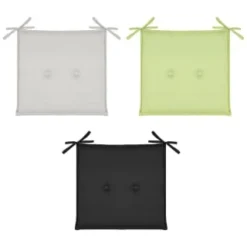 Luxury Seat Pads - Black 2pk -B&M Garden Shop 379539 379624 393560 2pk shower resistant seat pads black