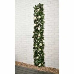 Expanding Artificial Rose & Leaf Trellis 180 X 30cm -B&M Garden Shop 379970 expanding leaf trellis with roses 180x30cm