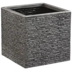 B&M Small Square Planter - Pewter