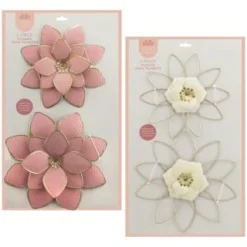 B&M Flower Wall Plaques 2pk - Pink -B&M Garden Shop 392757 2pk metal wall flowers group