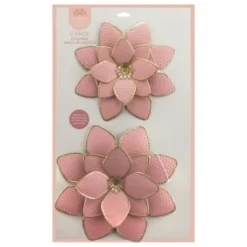 B&M Flower Wall Plaques 2pk - Pink -B&M Garden Shop 392757 2pk metal wall flowers pink
