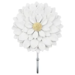 B&M Flower Wall Hook - Cream -B&M Garden Shop 392759 flower wall hook white 2
