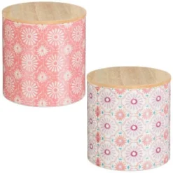 B&M Ceramic Candle With Wooden Lid - White -B&M Garden Shop 392775 large printed ceramic candle with wooden group