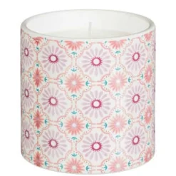 B&M Ceramic Candle With Wooden Lid - White -B&M Garden Shop 392775 large printed ceramic candle with wooden lid white 3