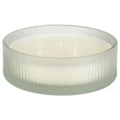 B&M Frosted 3 Wick Candle - White