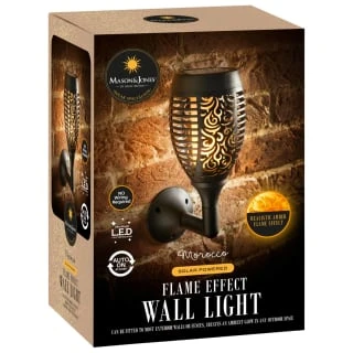 Morocco Solar Powered Wall Light - Flame Effect 2 Morocco Solar Powered Wall Light - Flame Effect - Image 2