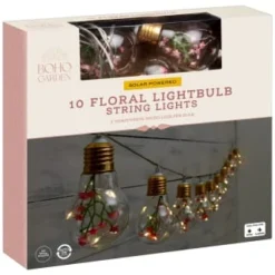 10 Solar Floral Lightbulb String Lights -B&M Garden Shop 392903 10 solar floral lightbulb string lights 21