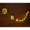 B&M 10 Solar Rattan Effect String Lights