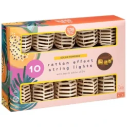 B&M 10 Solar Rattan Effect String Lights -B&M Garden Shop 392921 10 solar rattan effect string lights 3