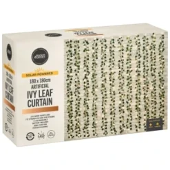 Solar Powered Artificial Ivy Leaf Curtain 180 X 180cm -B&M Garden Shop 392924 180x180cm solar artificial ivy leaf curtain 5