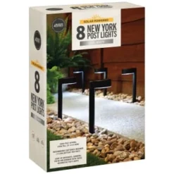 Solar Powered New York Post Lights 8pk -B&M Garden Shop 392977 solar powered new york post lights 8pk 3