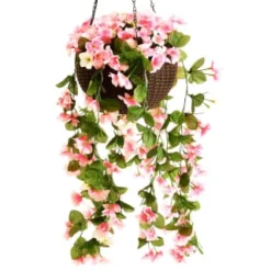 Solar Powered Artificial Floral Hanging Basket -B&M Garden Shop 393030 solar powered artificial floral hanging basket 4