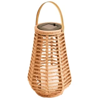 Small Solar Powered Natural Lantern -B&M Garden Shop 393062 solar powered natural lantern with flickering warm white led 2