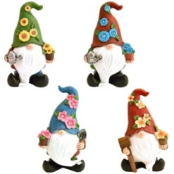 B&M Gonk Gnome Ornament With Solar Flower Hat - Blue -B&M Garden Shop 393077 gonk gnome ornament with solar flower hat group