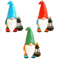 B&M Garden Gonk Ornament With Solar Lantern - Red -B&M Garden Shop 393259 garden gonk ornament with solar lantern group