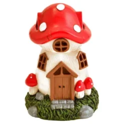 B&M Assorted Mushroom House Ornament With Glowing Solar Light -B&M Garden Shop 393429 mushroom house ornament with glowing solar light 3