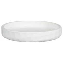 B&M White Ceramic Planter With Base Plate -B&M Garden Shop 393651 white ceramic planter with base plate