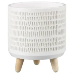 B&M Plant Pot On Tripod Stand - White