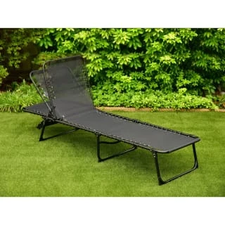 Vancouver Premium 3 Position Folding Relaxer Bed - Black 3 Vancouver Premium 3 Position Folding Relaxer Bed - Black - Image 3