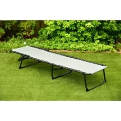 Dakota Premium 3 Position Folding Relaxer Bed - Grey -B&M Garden Shop 395732 dakota premium 3 position folding relaxer bed 2