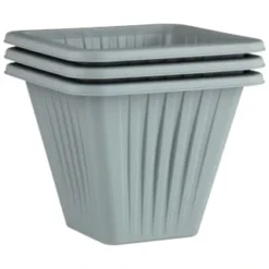 Square Planter 3pk - Grey
